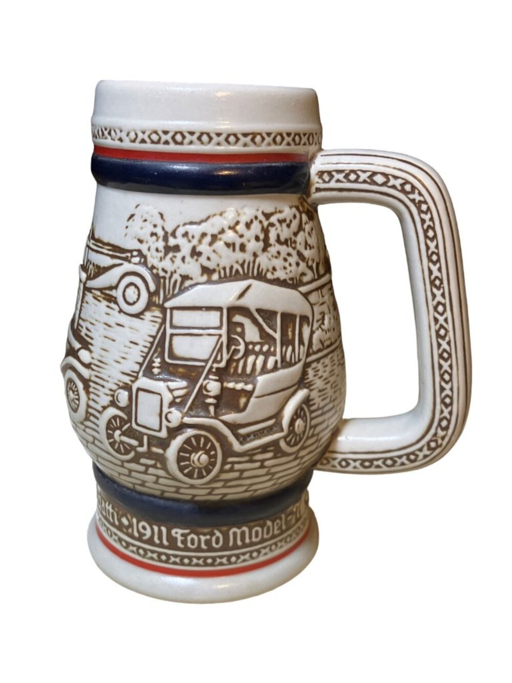 Vintage Avon Mini Beer Stein Cup 5" Exclusive Classic Car Mug Brazil 1982